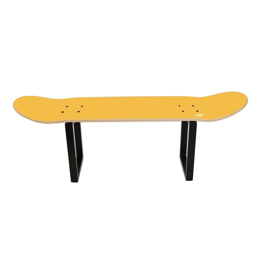 Perfect skateboarder gift idea to decorate room office - Skateboard Furniture stool yellow